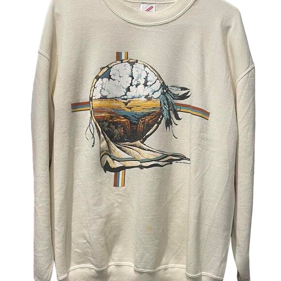 Vintage 80s Dreamcatcher Native Nature Canyon Canyon Crewneck Adult XL - Picture 1 of 4
